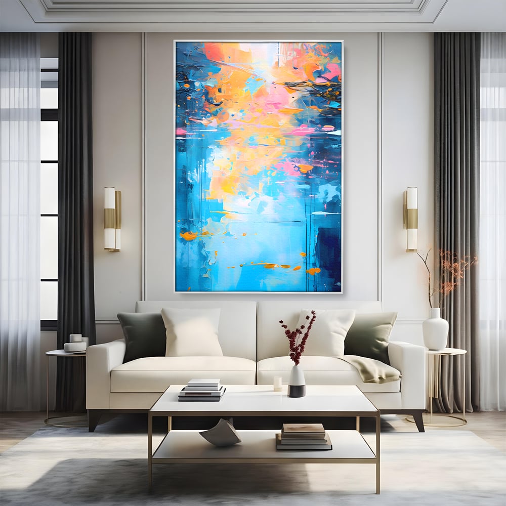 Leinwand Premium Canvas Wandkunst LuxCanva® C1181, Farbige Leinwand Wandkunst , Farben, Abstrakt, Entspannend, Wohnzimmer, Lebendige Farben