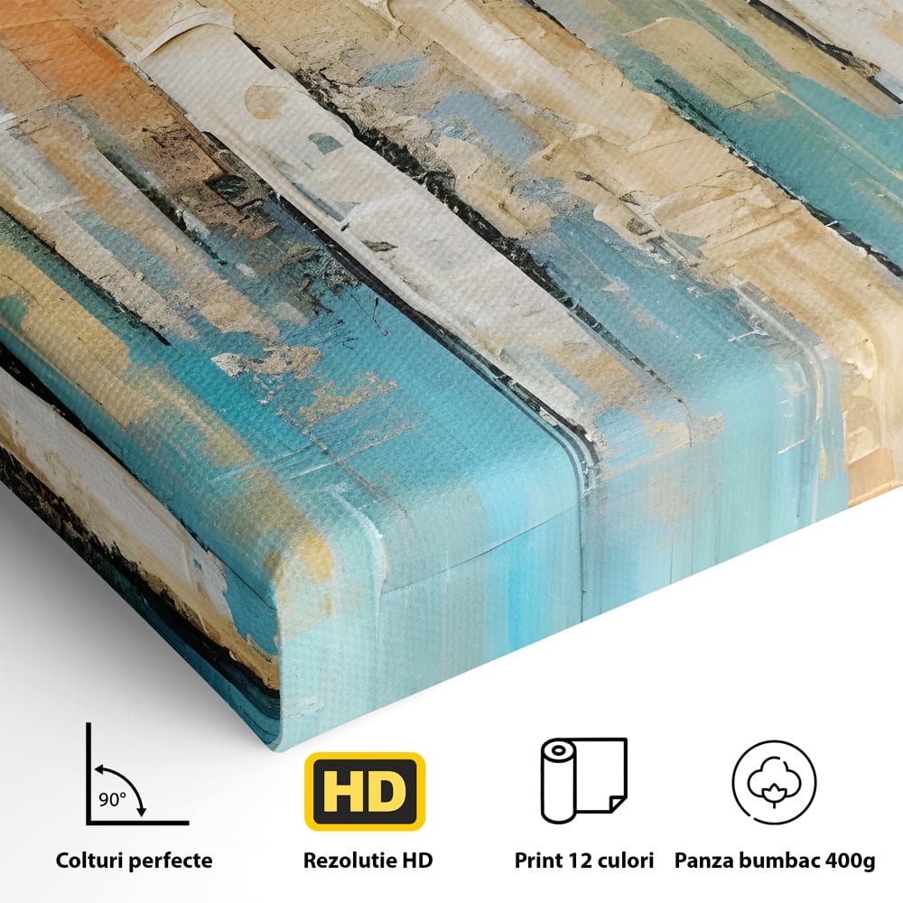 Tablou Canvas Premium LuxCanva® C1182, Pictura Colorata Abstracta , Culori, Abstract, Relaxare, Living Room, Culori Vibrante