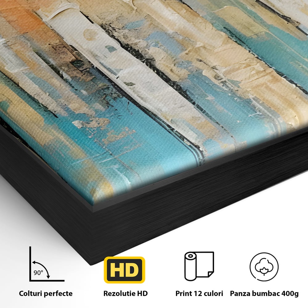 Tablou Canvas Premium LuxCanva® C1182, Pictura Colorata Abstracta , Culori, Abstract, Relaxare, Living Room, Culori Vibrante