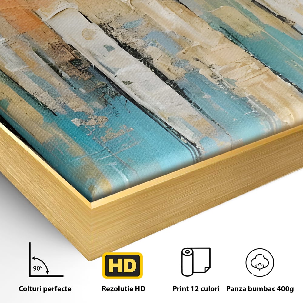 Tablou Canvas Premium LuxCanva® C1182, Pictura Colorata Abstracta , Culori, Abstract, Relaxare, Living Room, Culori Vibrante