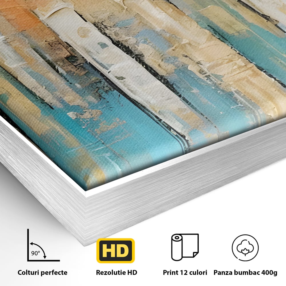 Tablou Canvas Premium LuxCanva® C1182, Pictura Colorata Abstracta , Culori, Abstract, Relaxare, Living Room, Culori Vibrante