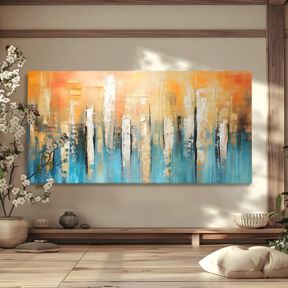 Tablou Canvas Premium LuxCanva® C1182, Pictura Colorata Abstracta , Culori, Abstract, Relaxare, Living Room, Culori Vibrante