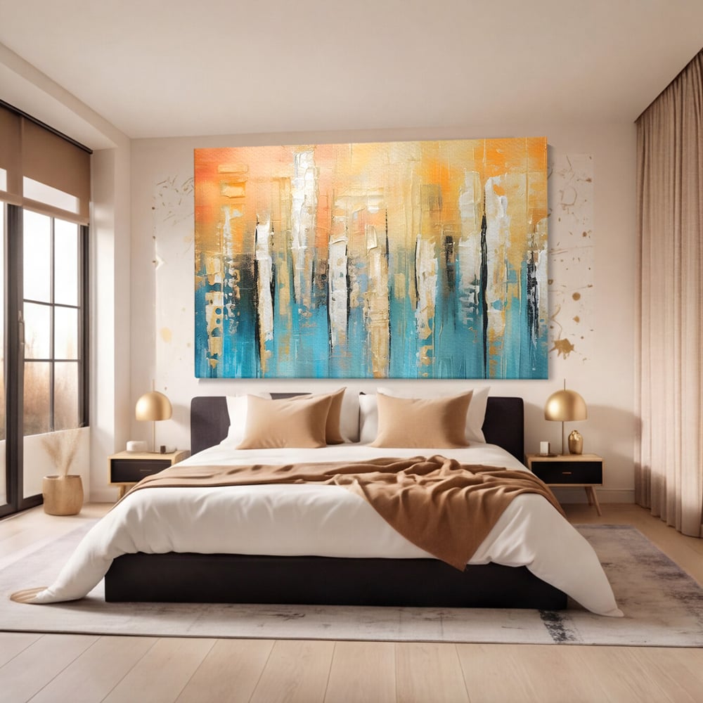 Tablou Canvas Premium LuxCanva® C1182, Pictura Colorata Abstracta , Culori, Abstract, Relaxare, Living Room, Culori Vibrante