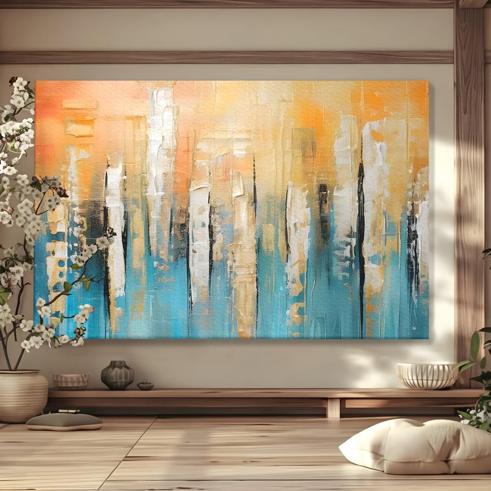 Tablou Canvas Premium LuxCanva® C1182, Pictura Colorata Abstracta , Culori, Abstract, Relaxare, Living Room, Culori Vibrante