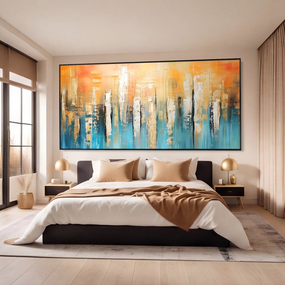 Tablou Canvas Premium LuxCanva® C1182, Pictura Colorata Abstracta , Culori, Abstract, Relaxare, Living Room, Culori Vibrante
