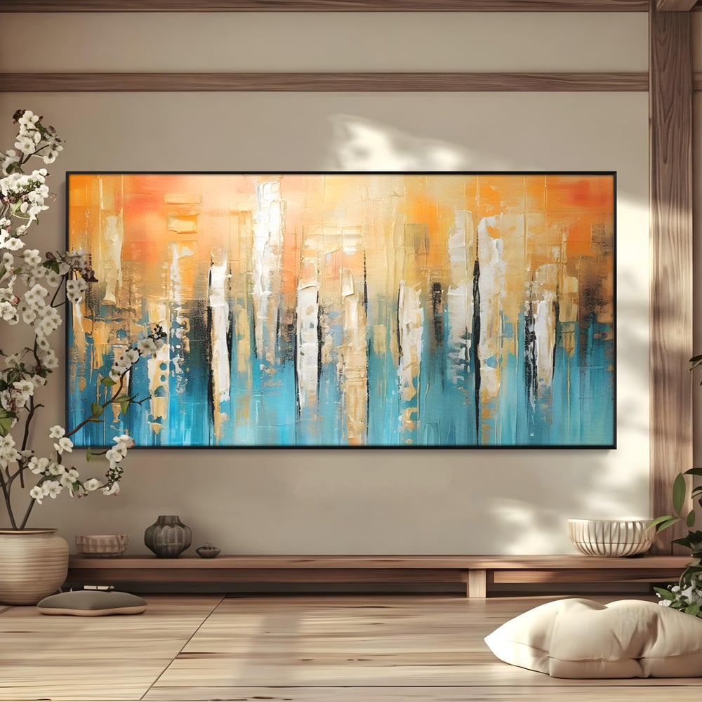 Tablou Canvas Premium LuxCanva® C1182, Pictura Colorata Abstracta , Culori, Abstract, Relaxare, Living Room, Culori Vibrante