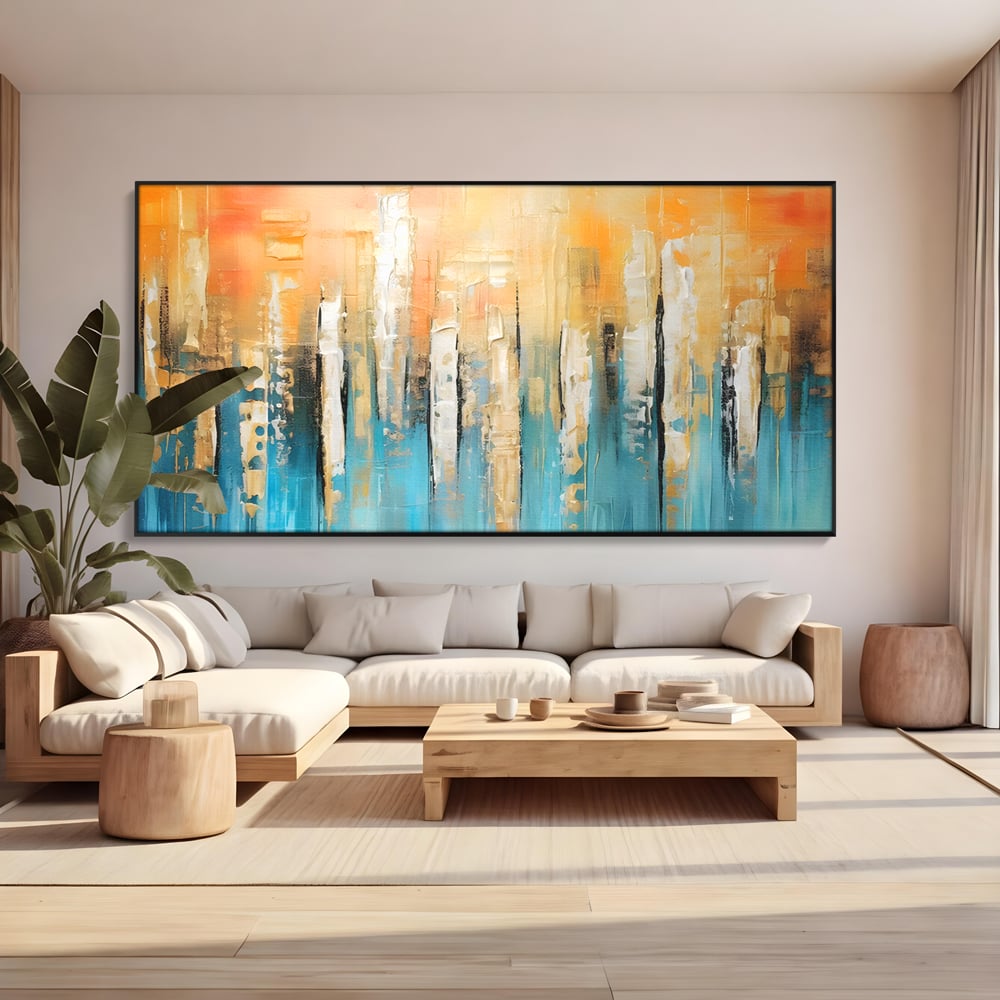 Tablou Canvas Premium LuxCanva® C1182, Pictura Colorata Abstracta , Culori, Abstract, Relaxare, Living Room, Culori Vibrante