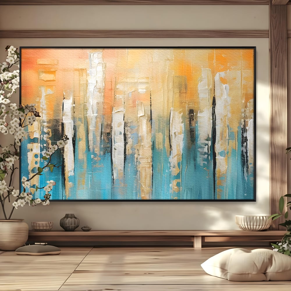 Tablou Canvas Premium LuxCanva® C1182, Pictura Colorata Abstracta , Culori, Abstract, Relaxare, Living Room, Culori Vibrante