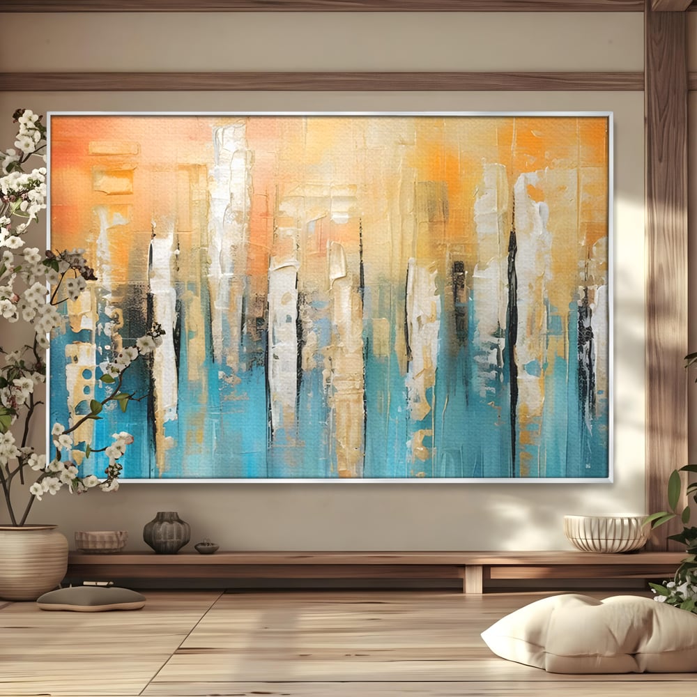 Tablou Canvas Premium LuxCanva® C1182, Pictura Colorata Abstracta , Culori, Abstract, Relaxare, Living Room, Culori Vibrante