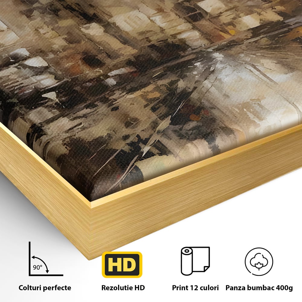 Tablou Canvas Premium LuxCanva® C1184, Abstract City Center , Zgarie Nori, Oras, Decorativ, Living Room, Culori Vibrante