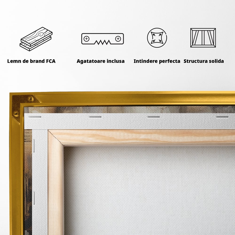 Tablou Canvas Premium LuxCanva® C1184, Abstract City Center , Zgarie Nori, Oras, Decorativ, Living Room, Culori Vibrante