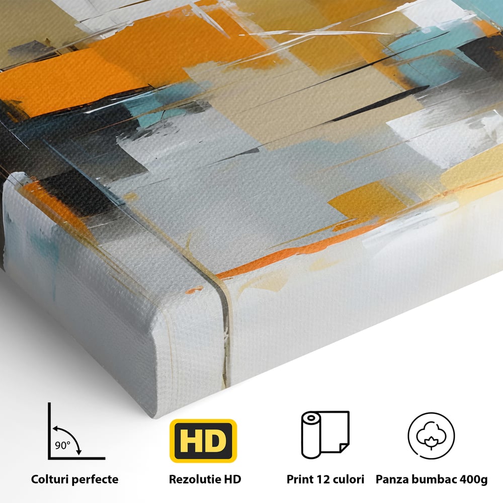 Leinwandbilder Premium LuxCanva® C1185, Abstrakte Farbige Leinwandbilder, Farben, Geometrie, Dekorativ, Wohnzimmer, Kräftige Farben
