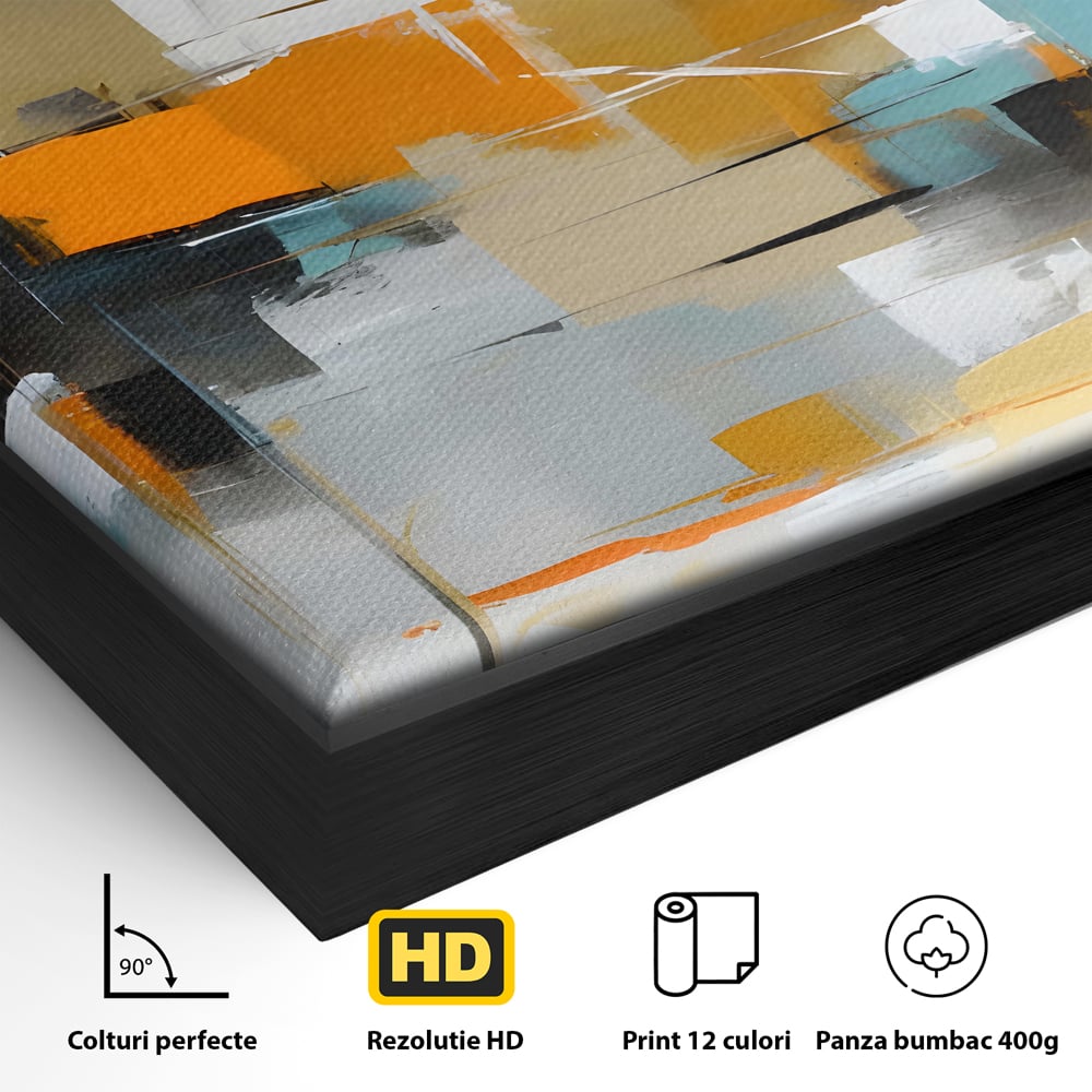 Leinwandbilder Premium LuxCanva® C1185, Abstrakte Farbige Leinwandbilder, Farben, Geometrie, Dekorativ, Wohnzimmer, Kräftige Farben
