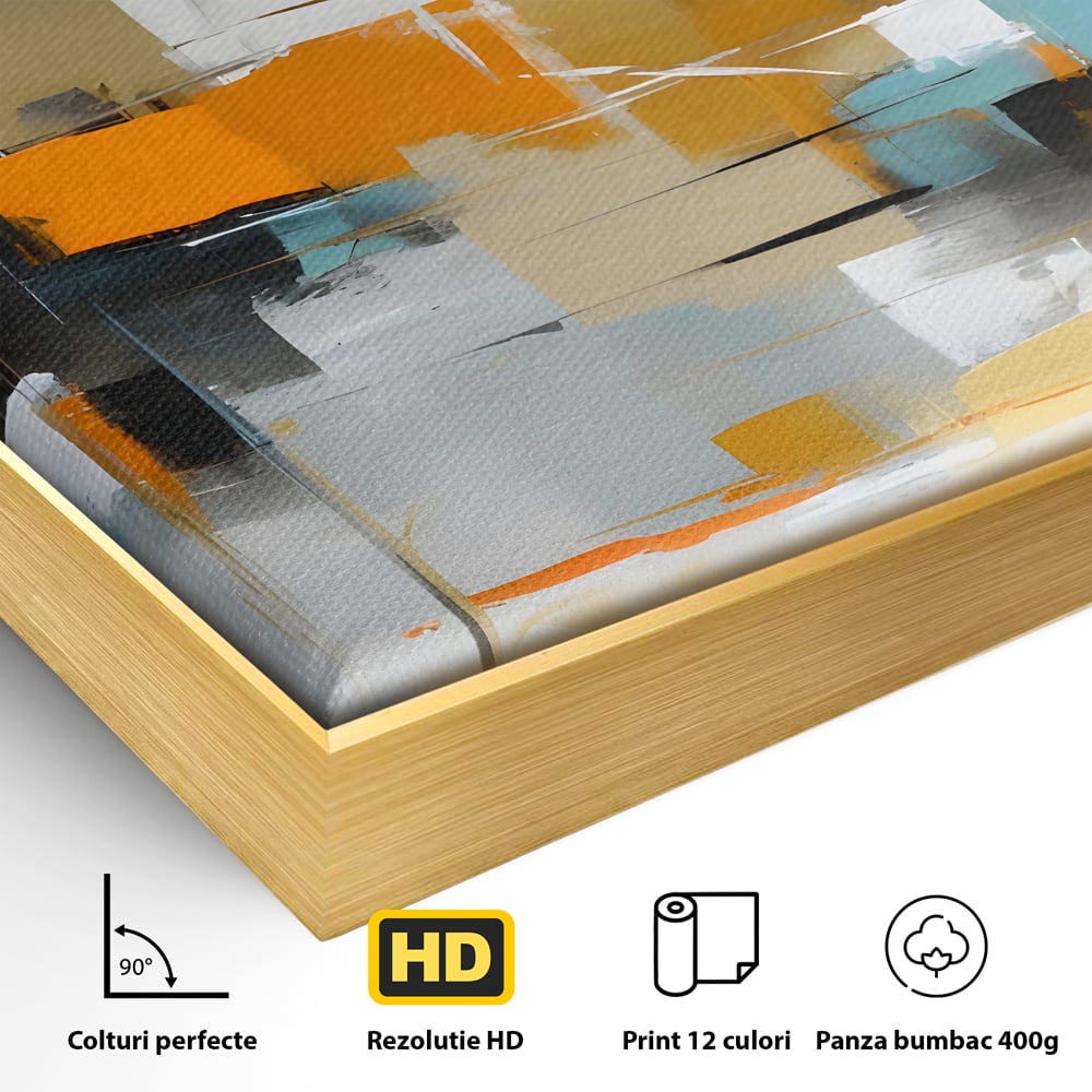 Leinwandbilder Premium LuxCanva® C1185, Abstrakte Farbige Leinwandbilder, Farben, Geometrie, Dekorativ, Wohnzimmer, Kräftige Farben