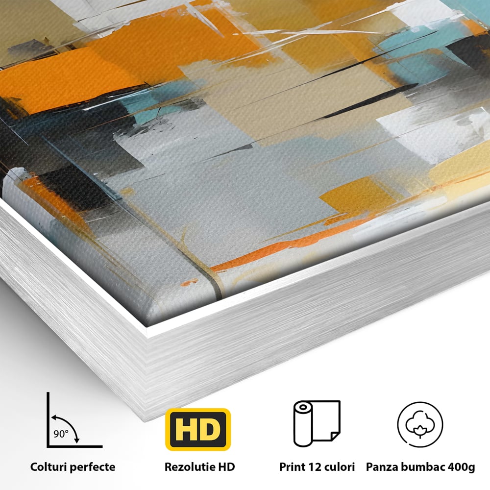 Leinwandbilder Premium LuxCanva® C1185, Abstrakte Farbige Leinwandbilder, Farben, Geometrie, Dekorativ, Wohnzimmer, Kräftige Farben