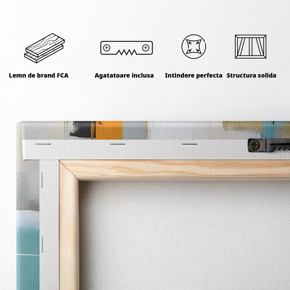 Leinwandbilder Premium LuxCanva® C1185, Abstrakte Farbige Leinwandbilder, Farben, Geometrie, Dekorativ, Wohnzimmer, Kräftige Farben