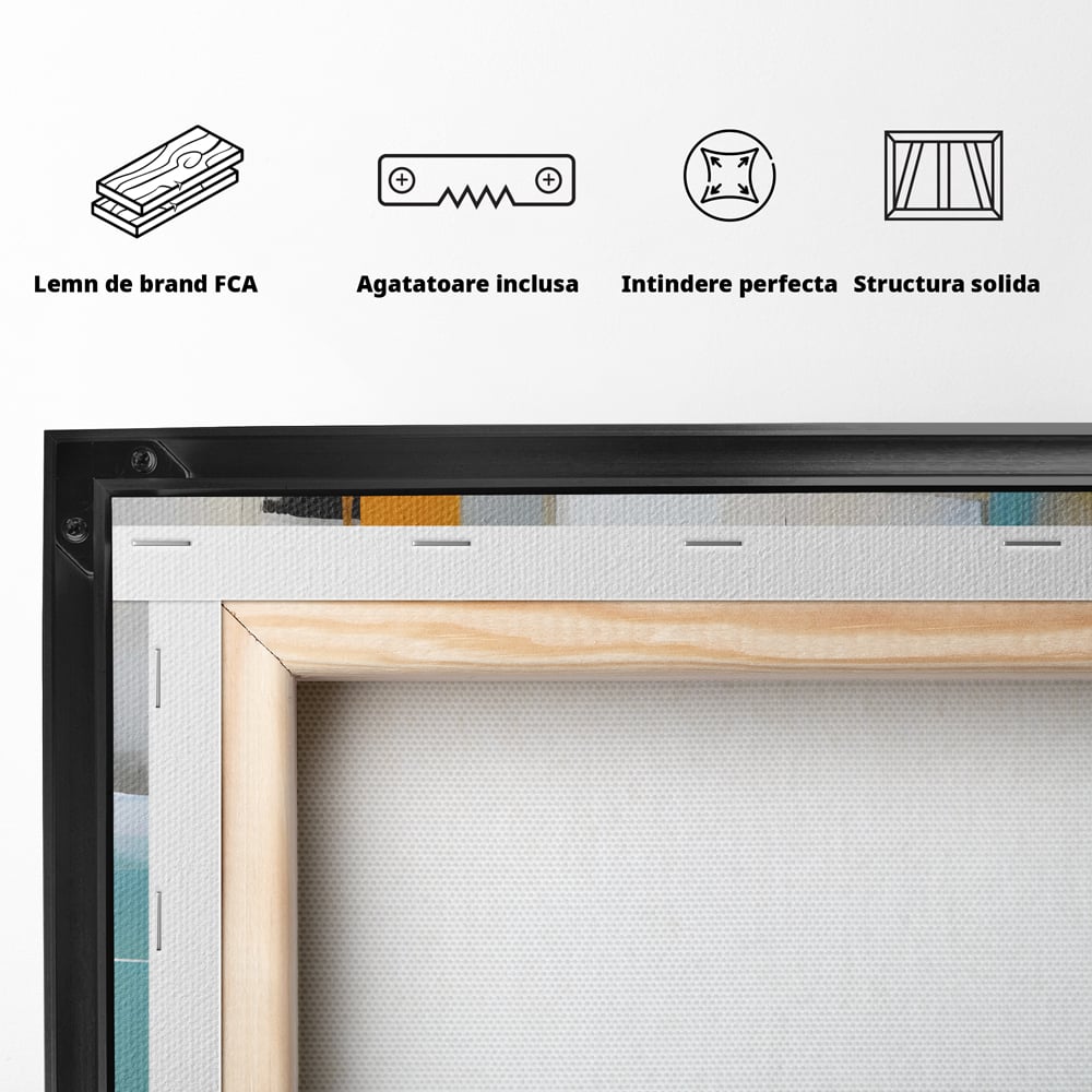 Leinwandbilder Premium LuxCanva® C1185, Abstrakte Farbige Leinwandbilder, Farben, Geometrie, Dekorativ, Wohnzimmer, Kräftige Farben