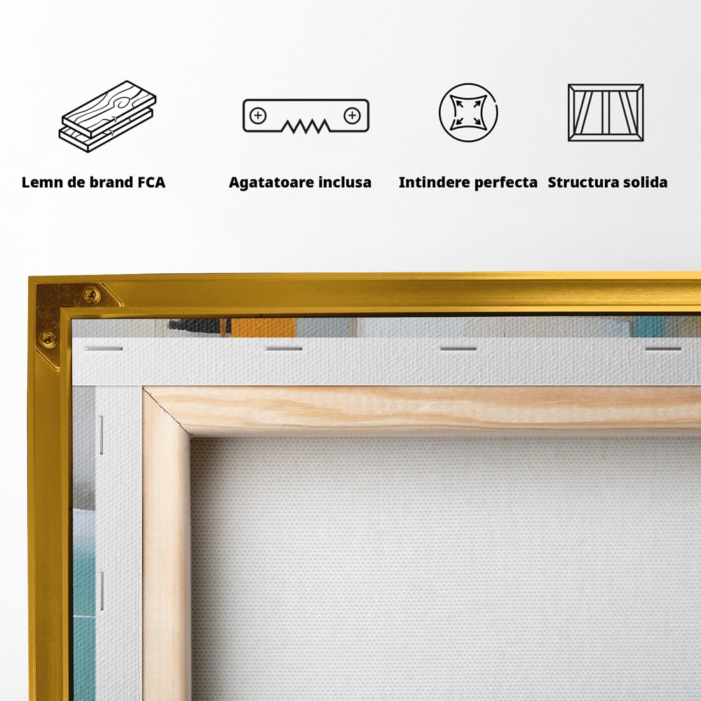 Leinwandbilder Premium LuxCanva® C1185, Abstrakte Farbige Leinwandbilder, Farben, Geometrie, Dekorativ, Wohnzimmer, Kräftige Farben