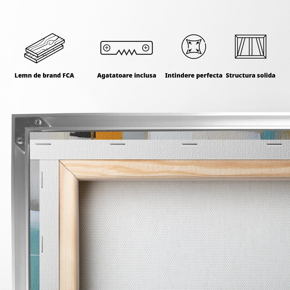 Leinwandbilder Premium LuxCanva® C1185, Abstrakte Farbige Leinwandbilder, Farben, Geometrie, Dekorativ, Wohnzimmer, Kräftige Farben