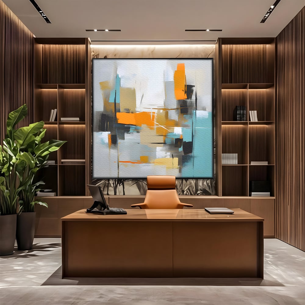 Leinwandbilder Premium LuxCanva® C1185, Abstrakte Farbige Leinwandbilder, Farben, Geometrie, Dekorativ, Wohnzimmer, Kräftige Farben