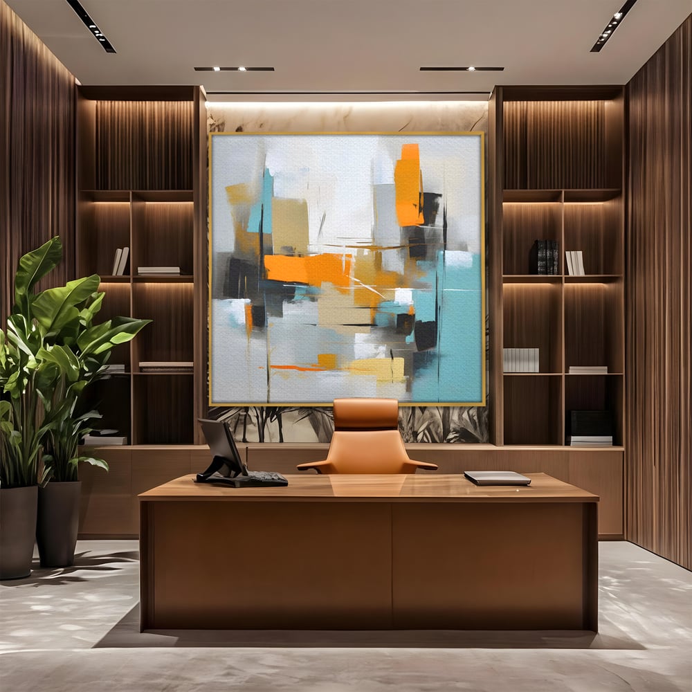 Leinwandbilder Premium LuxCanva® C1185, Abstrakte Farbige Leinwandbilder, Farben, Geometrie, Dekorativ, Wohnzimmer, Kräftige Farben