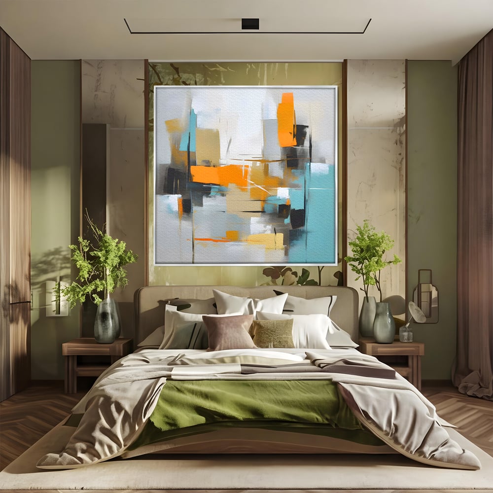 Leinwandbilder Premium LuxCanva® C1185, Abstrakte Farbige Leinwandbilder, Farben, Geometrie, Dekorativ, Wohnzimmer, Kräftige Farben
