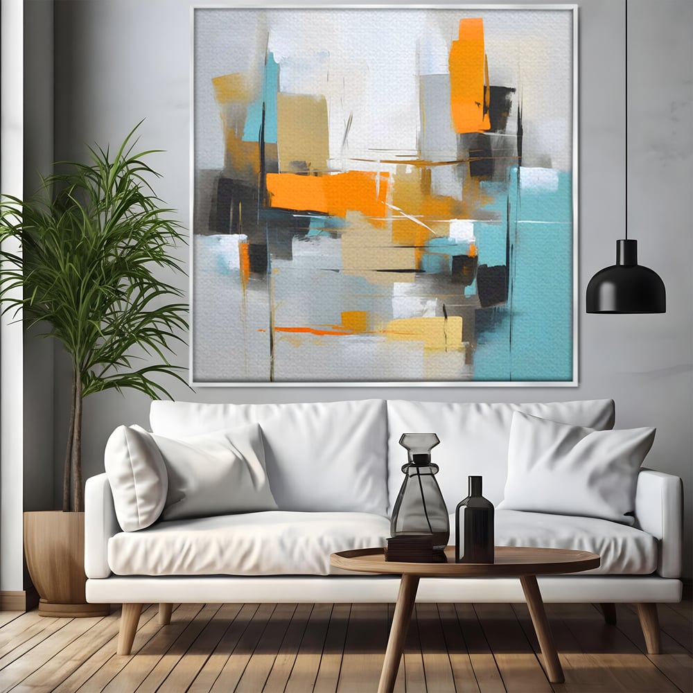 Leinwandbilder Premium LuxCanva® C1185, Abstrakte Farbige Leinwandbilder, Farben, Geometrie, Dekorativ, Wohnzimmer, Kräftige Farben
