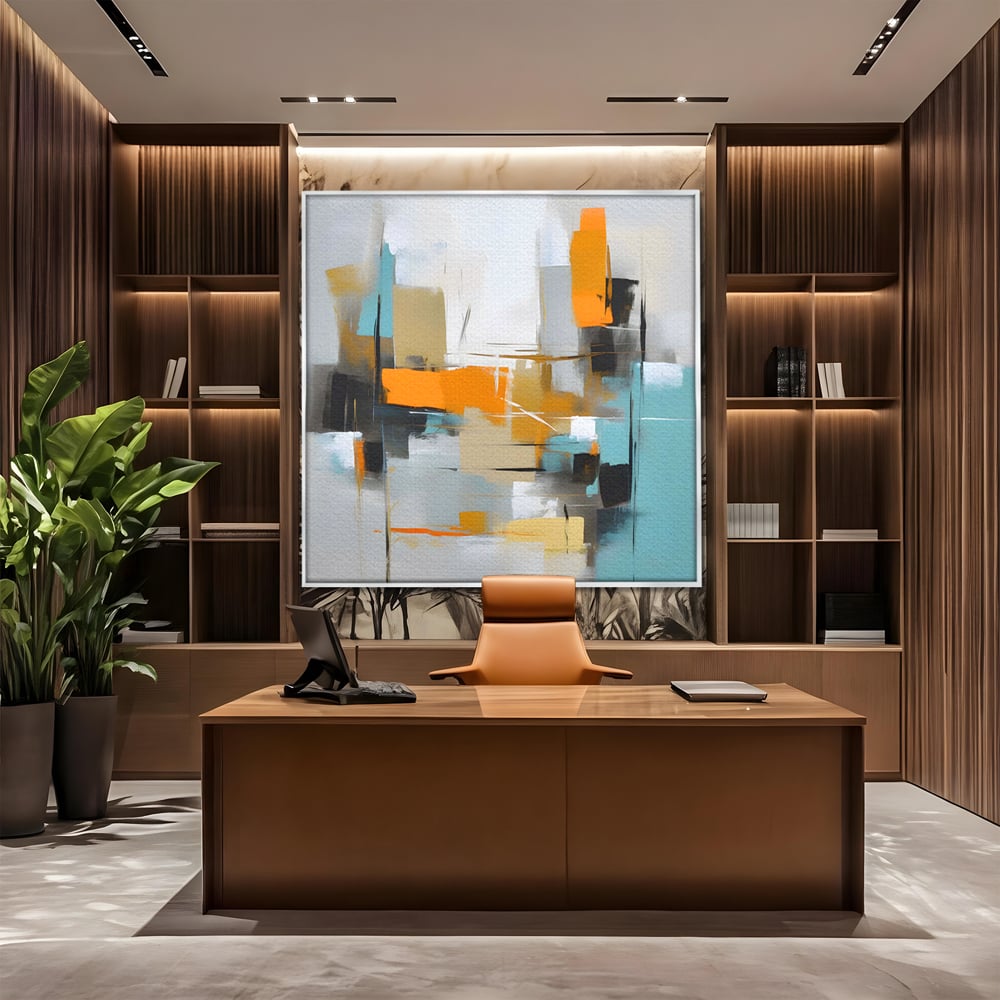 Leinwandbilder Premium LuxCanva® C1185, Abstrakte Farbige Leinwandbilder, Farben, Geometrie, Dekorativ, Wohnzimmer, Kräftige Farben