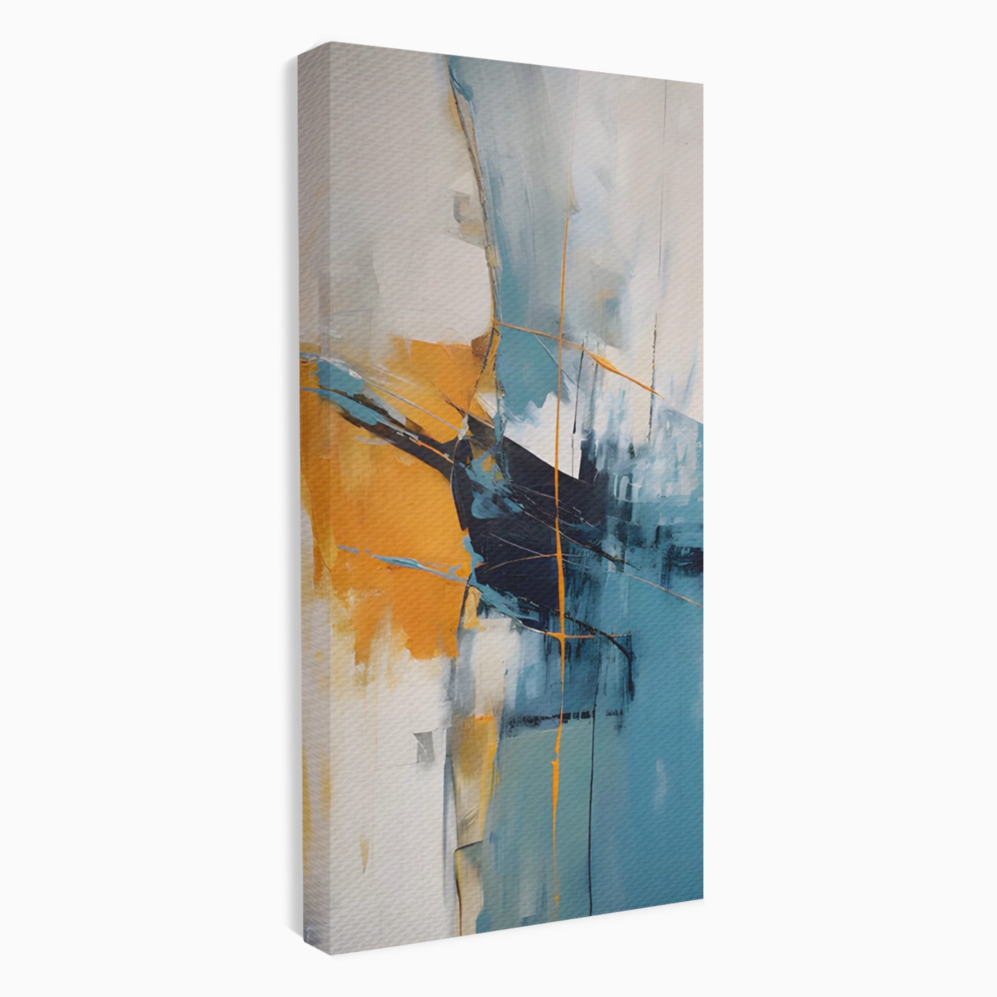 Tablou Canvas Premium LuxCanva® C1186, Abstract Albastru Portocaliu, Abstract, Modern, Arta Contemporana, Living, Birou, Culori Vibrante