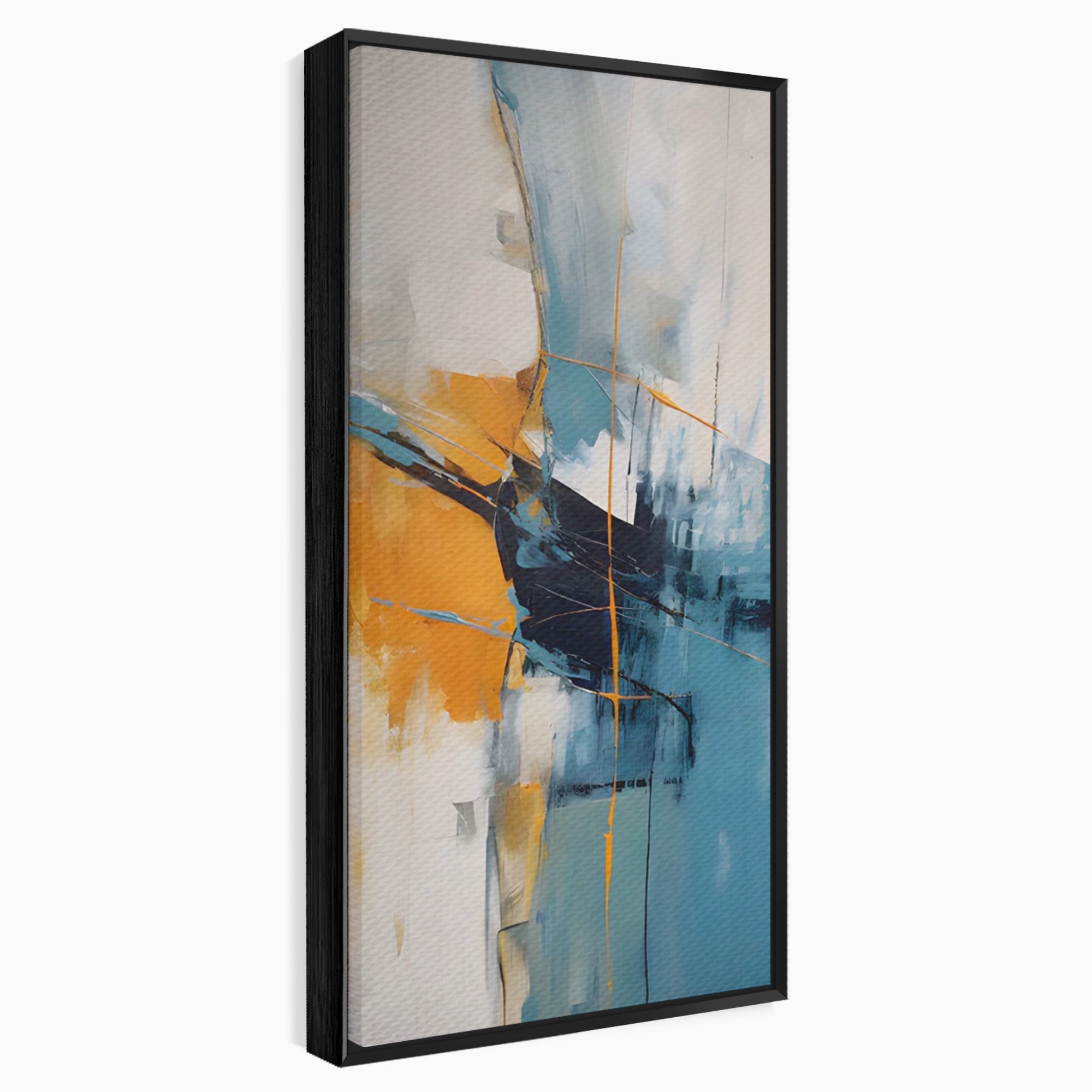 Tablou Canvas Premium LuxCanva® C1186, Abstract Albastru Portocaliu, Abstract, Modern, Arta Contemporana, Living, Birou, Culori Vibrante
