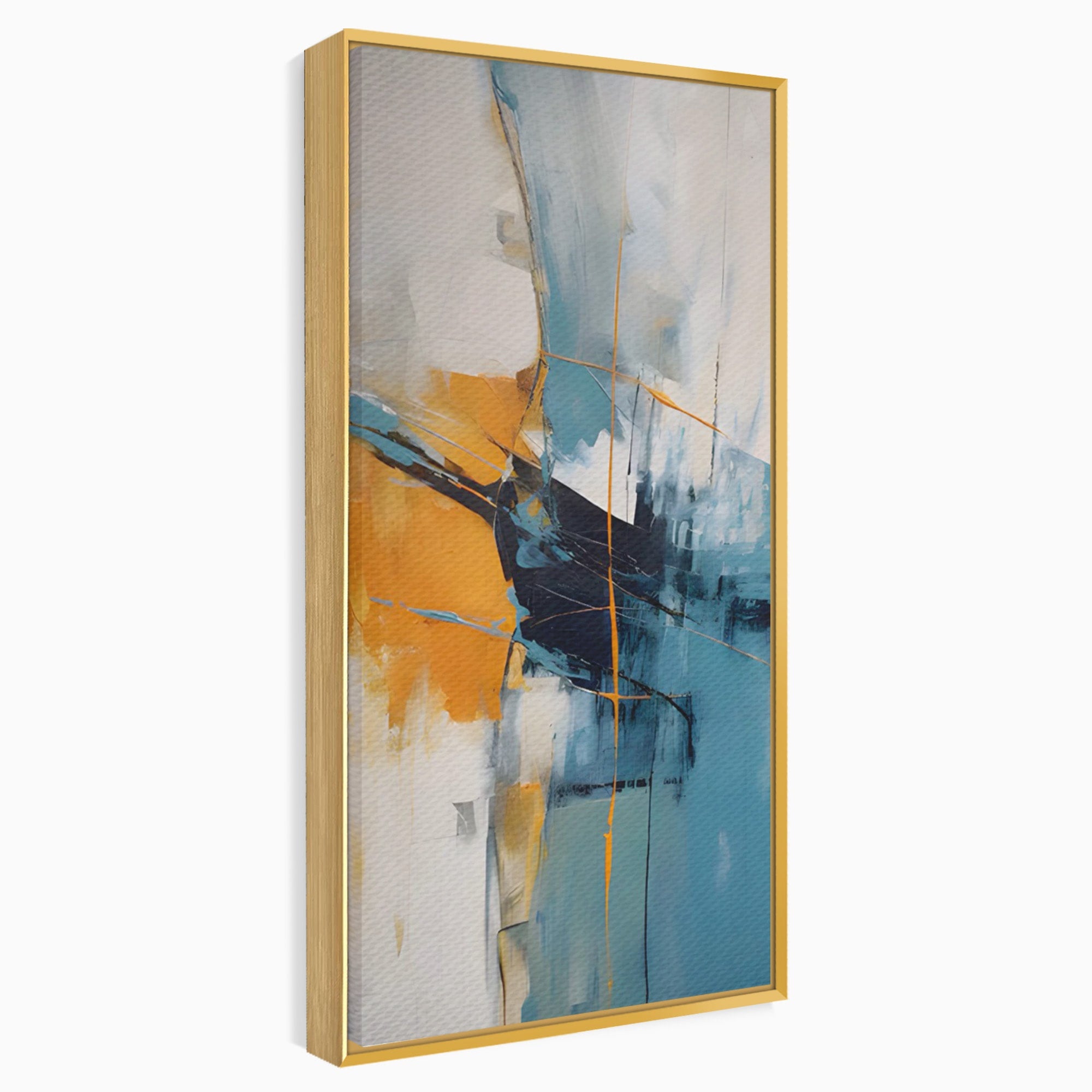 Tablou Canvas Premium LuxCanva® C1186, Abstract Albastru Portocaliu, Abstract, Modern, Arta Contemporana, Living, Birou, Culori Vibrante