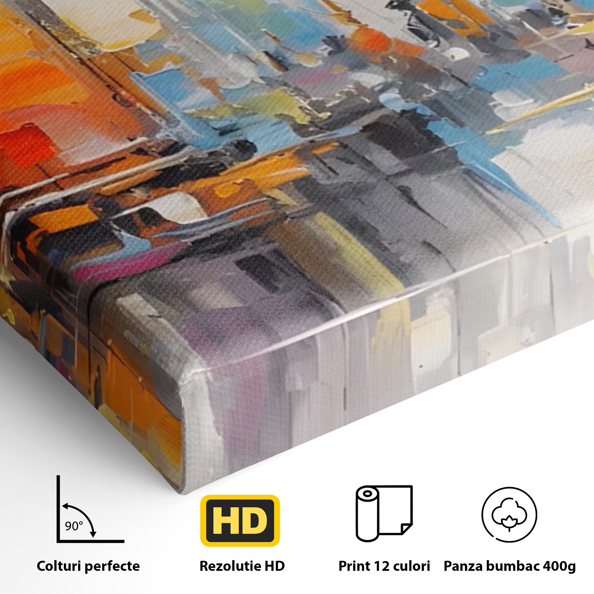 Tablou Canvas Premium LuxCanva® C1187, Oras Abstract, Oras, Abstract, Modern, Living, Birou, Culori Vibrante