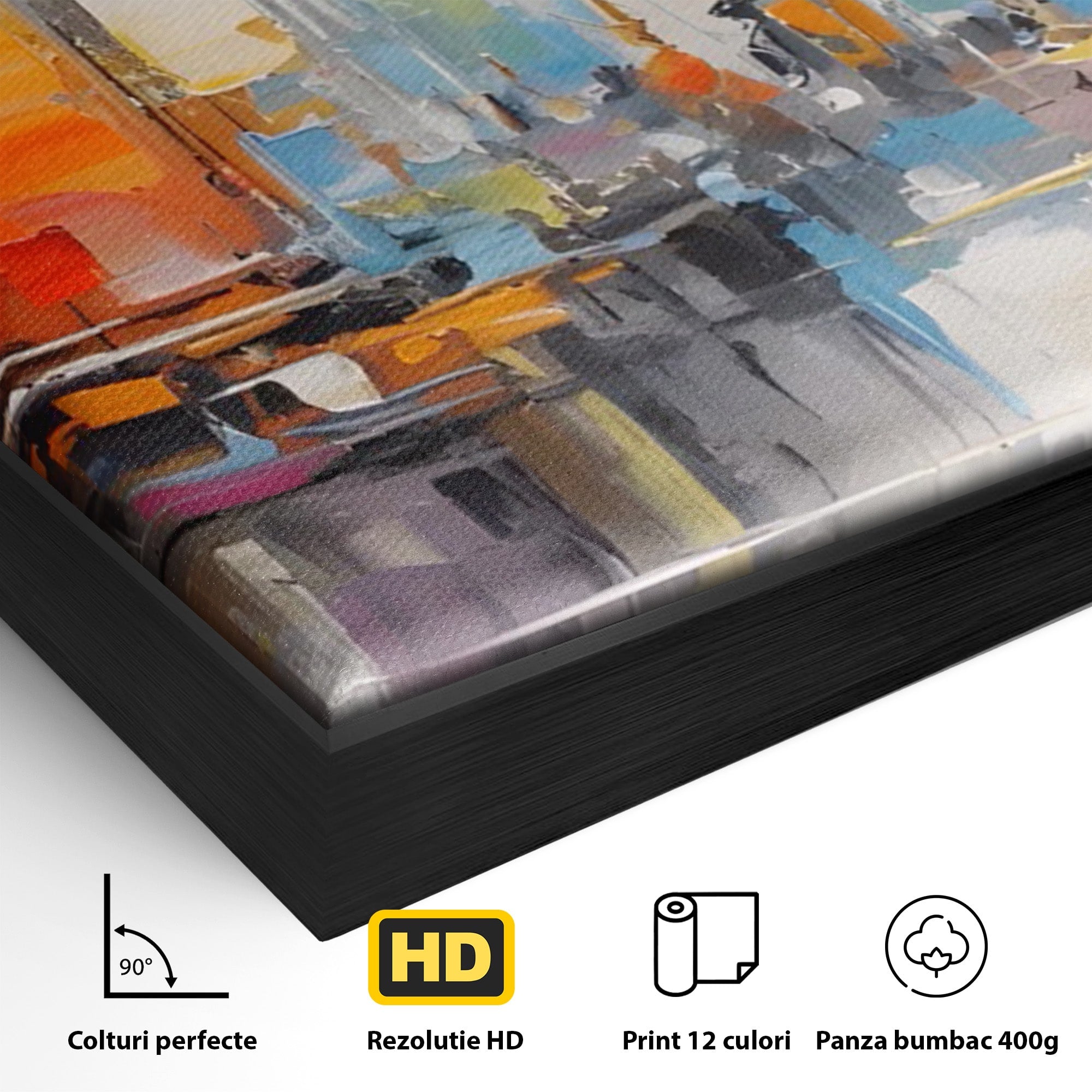 Tablou Canvas Premium LuxCanva® C1187, Oras Abstract, Oras, Abstract, Modern, Living, Birou, Culori Vibrante