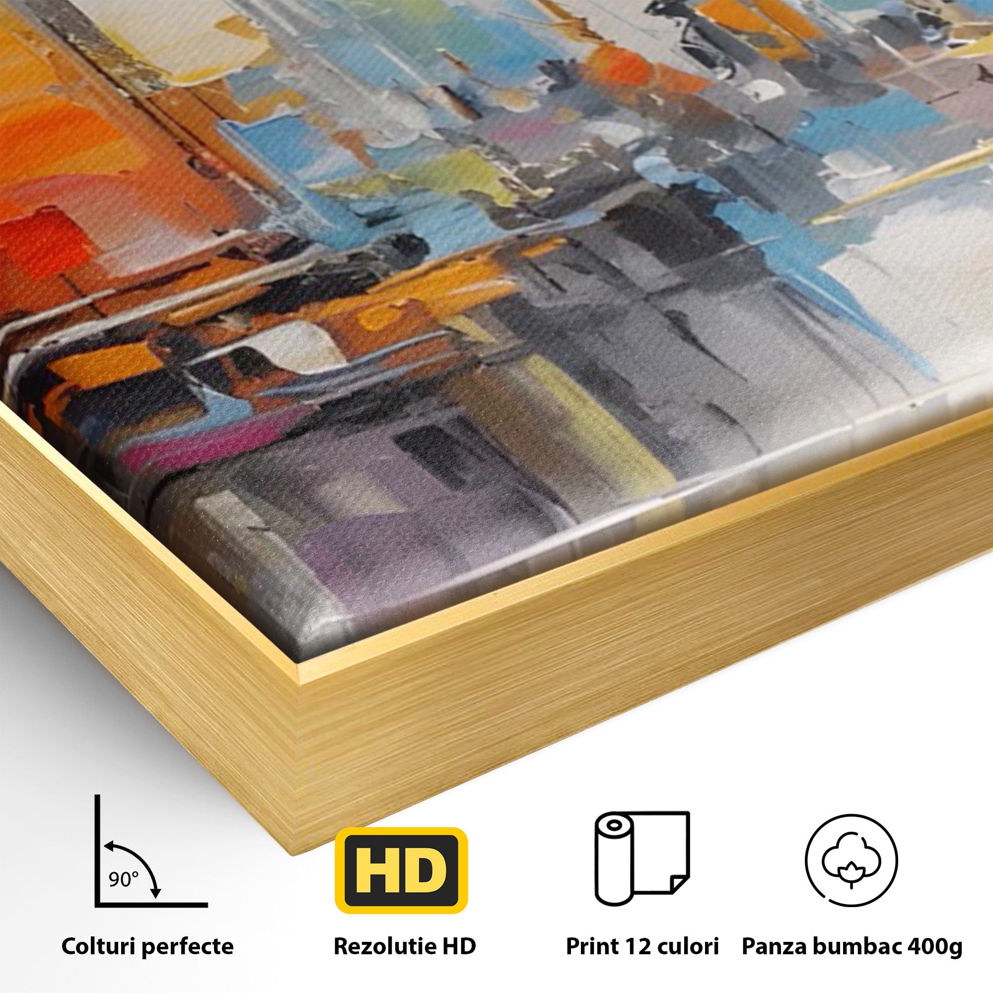 Tablou Canvas Premium LuxCanva® C1187, Oras Abstract, Oras, Abstract, Modern, Living, Birou, Culori Vibrante