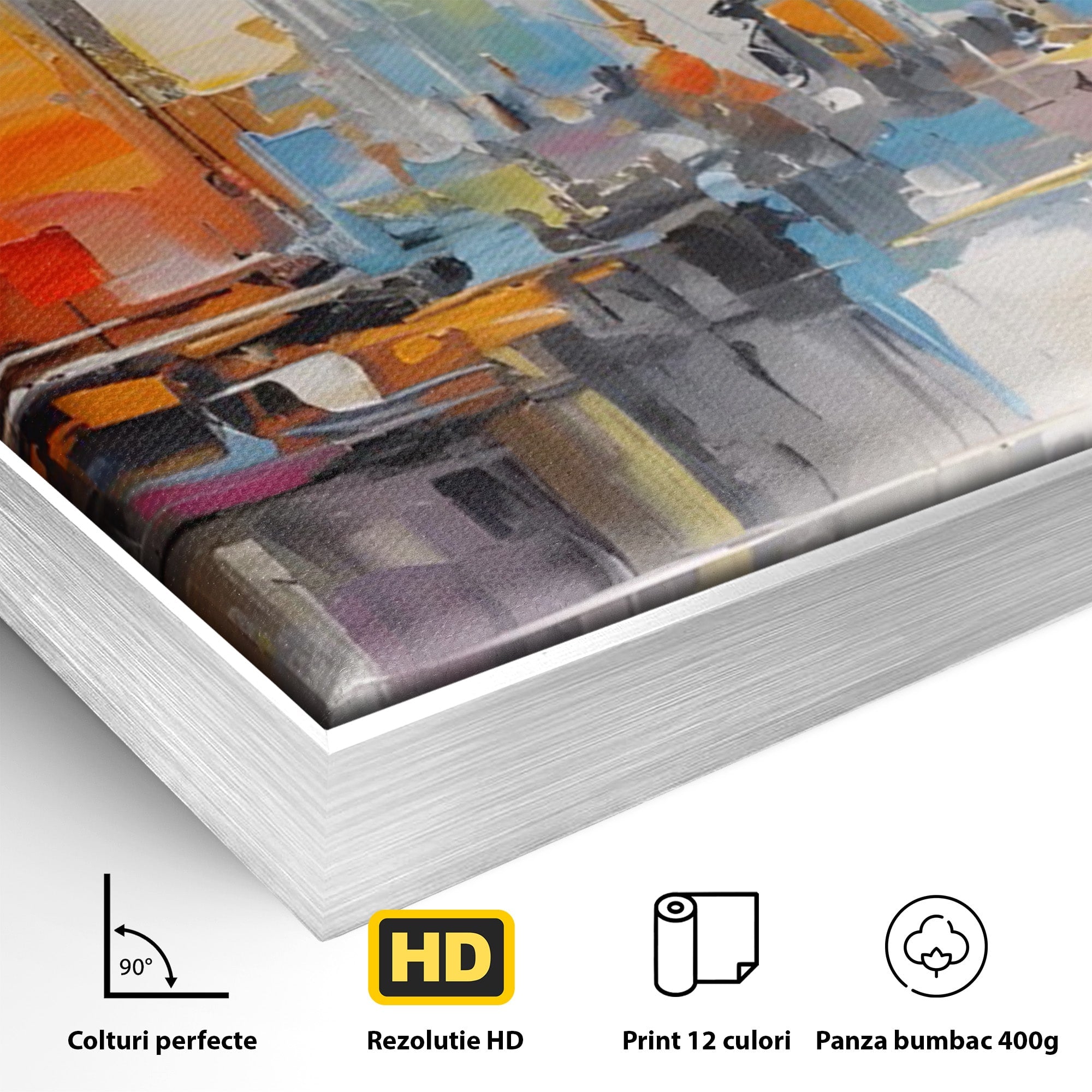 Tablou Canvas Premium LuxCanva® C1187, Oras Abstract, Oras, Abstract, Modern, Living, Birou, Culori Vibrante