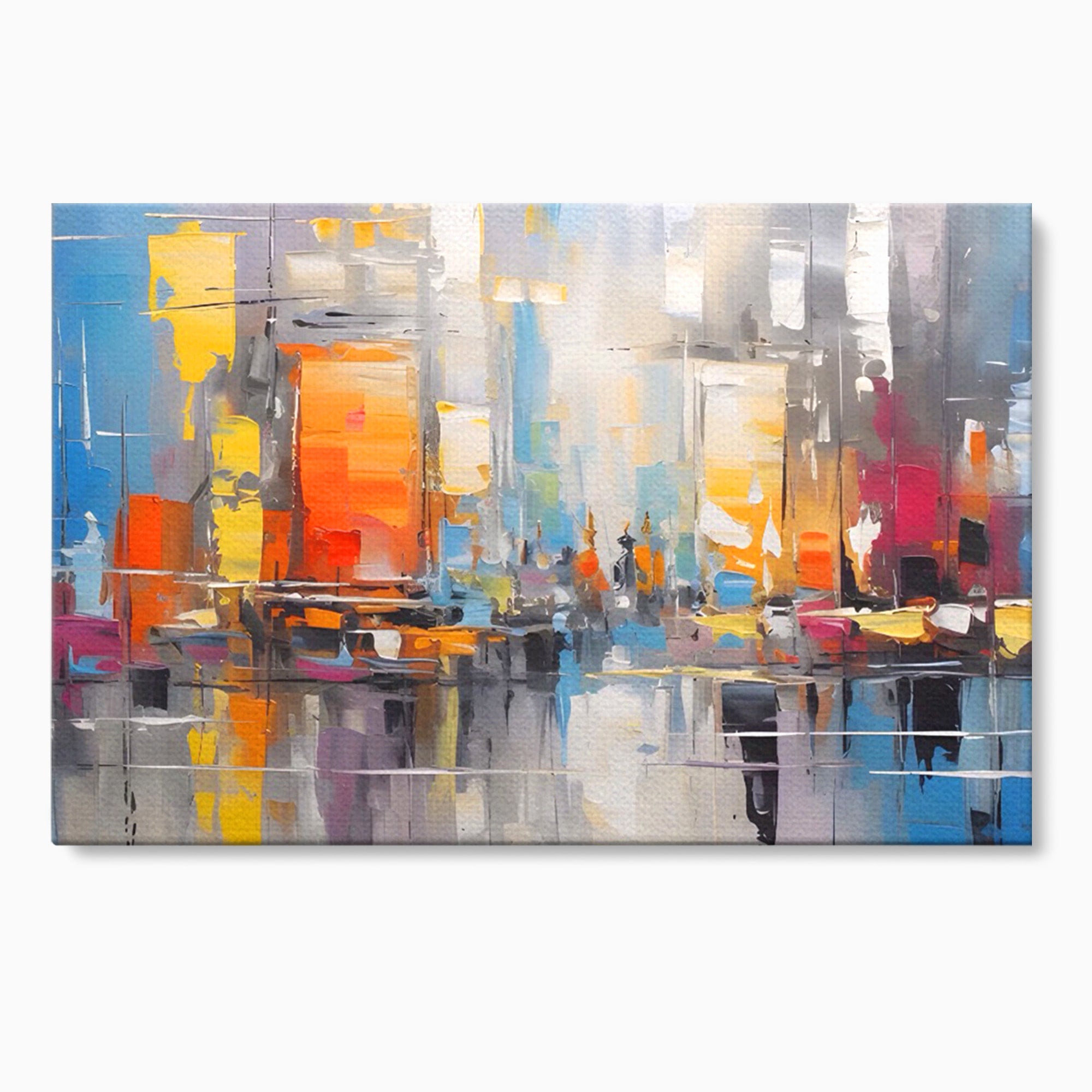 Tablou Canvas Premium LuxCanva® C1187, Oras Abstract, Oras, Abstract, Modern, Living, Birou, Culori Vibrante
