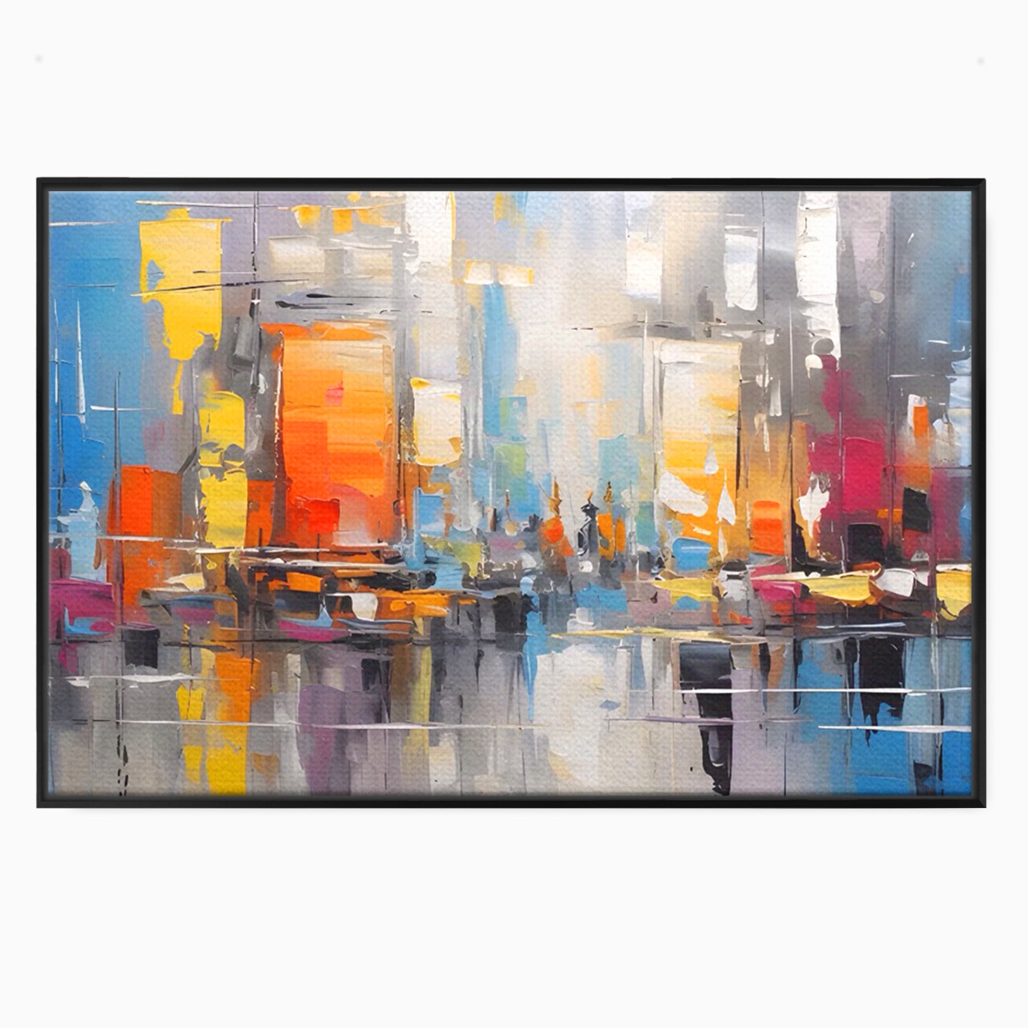 Tablou Canvas Premium LuxCanva® C1187, Oras Abstract, Oras, Abstract, Modern, Living, Birou, Culori Vibrante