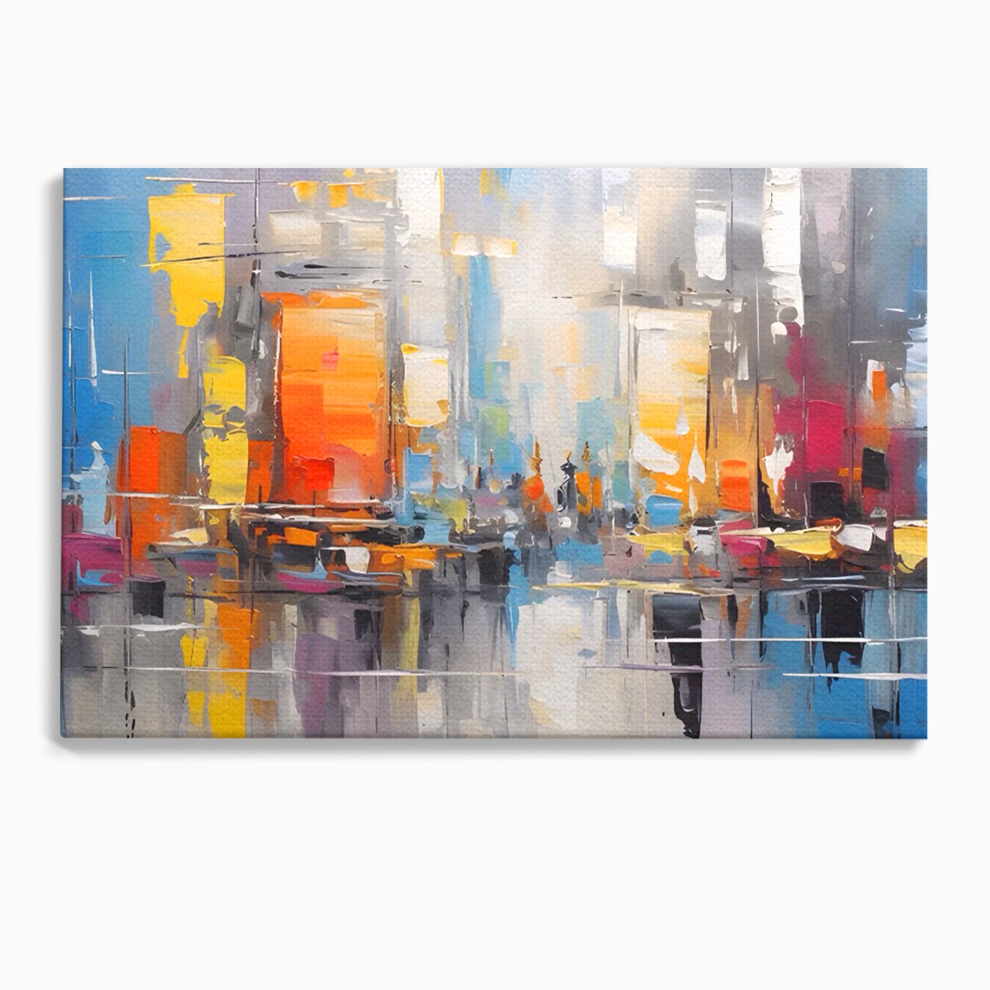 Tablou Canvas Premium LuxCanva® C1187, Oras Abstract, Oras, Abstract, Modern, Living, Birou, Culori Vibrante