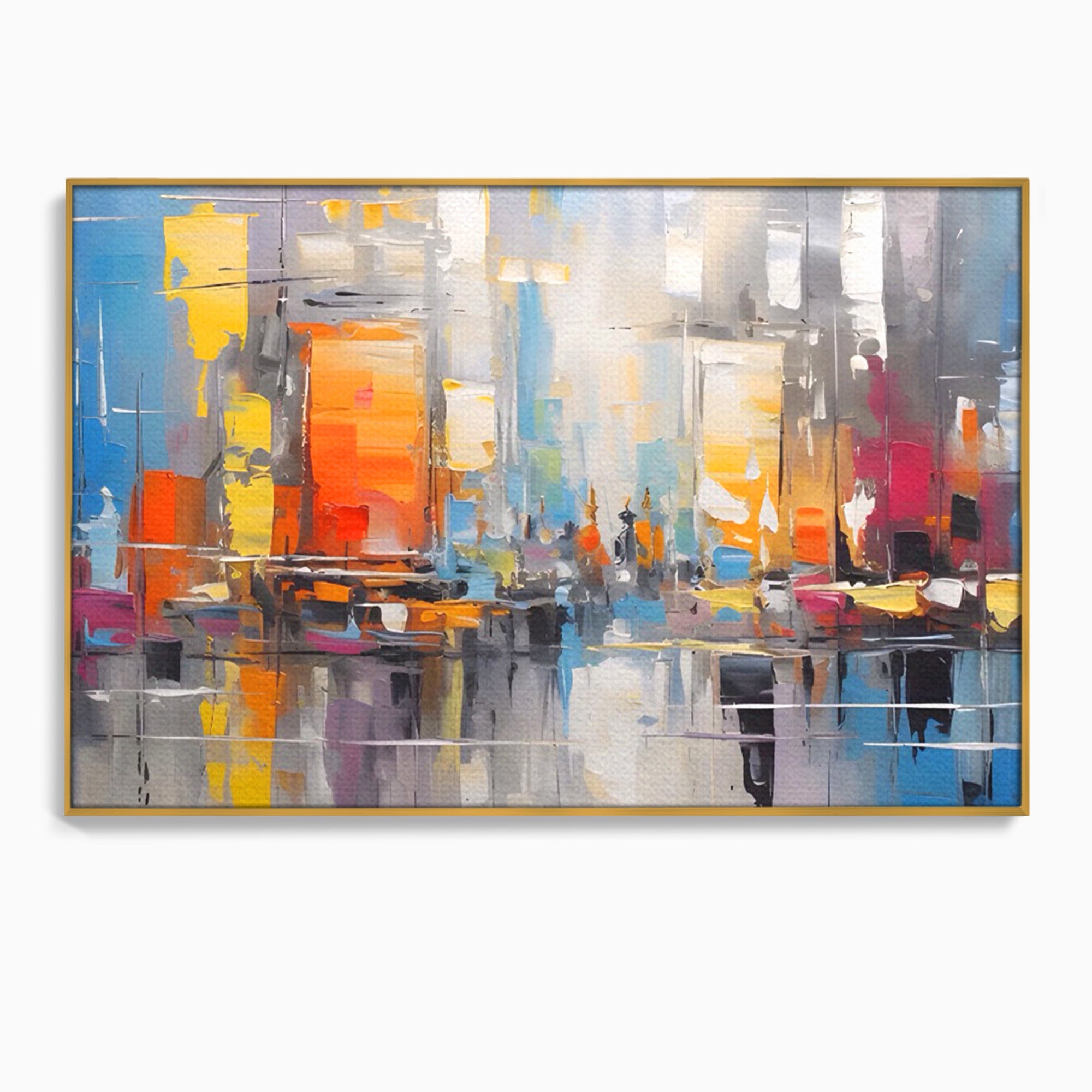 Tablou Canvas Premium LuxCanva® C1187, Oras Abstract, Oras, Abstract, Modern, Living, Birou, Culori Vibrante
