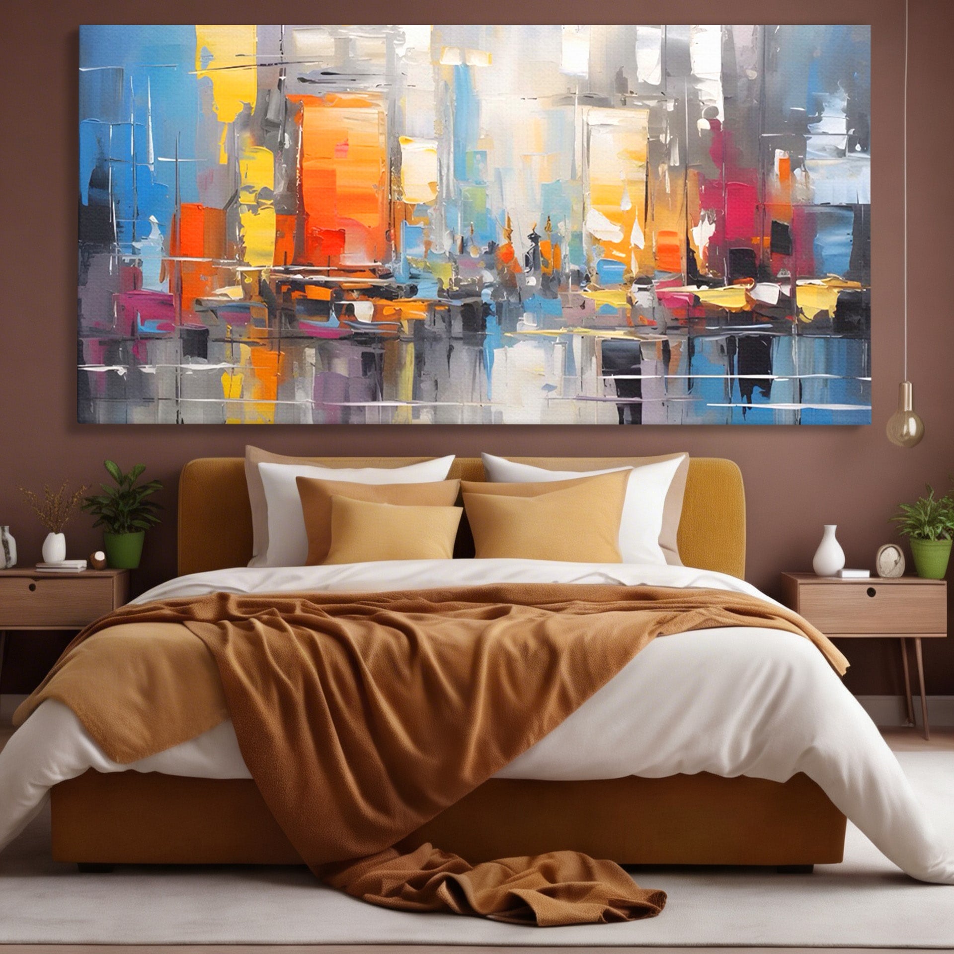 Tablou Canvas Premium LuxCanva® C1187, Oras Abstract, Oras, Abstract, Modern, Living, Birou, Culori Vibrante