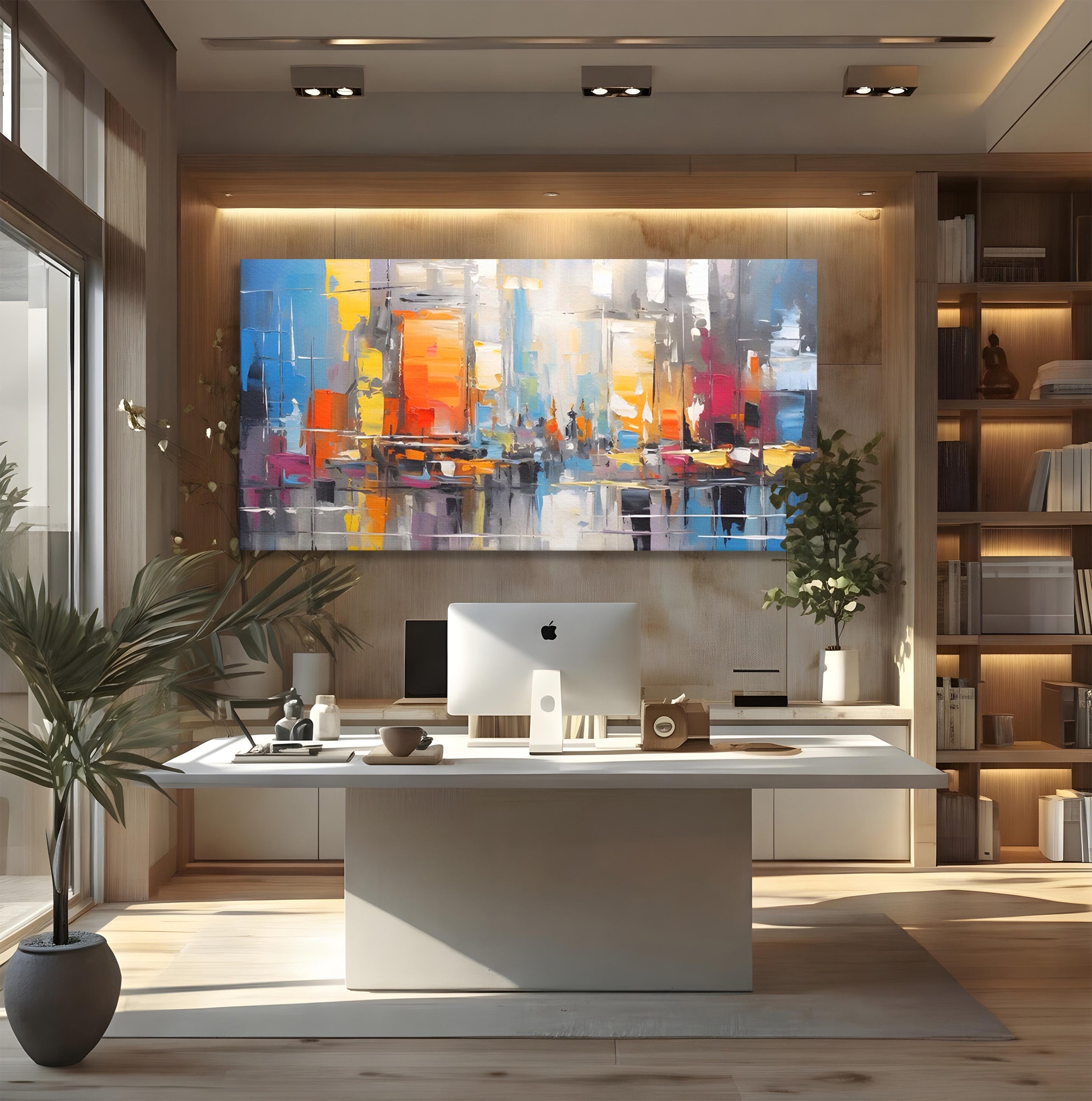 Tablou Canvas Premium LuxCanva® C1187, Oras Abstract, Oras, Abstract, Modern, Living, Birou, Culori Vibrante