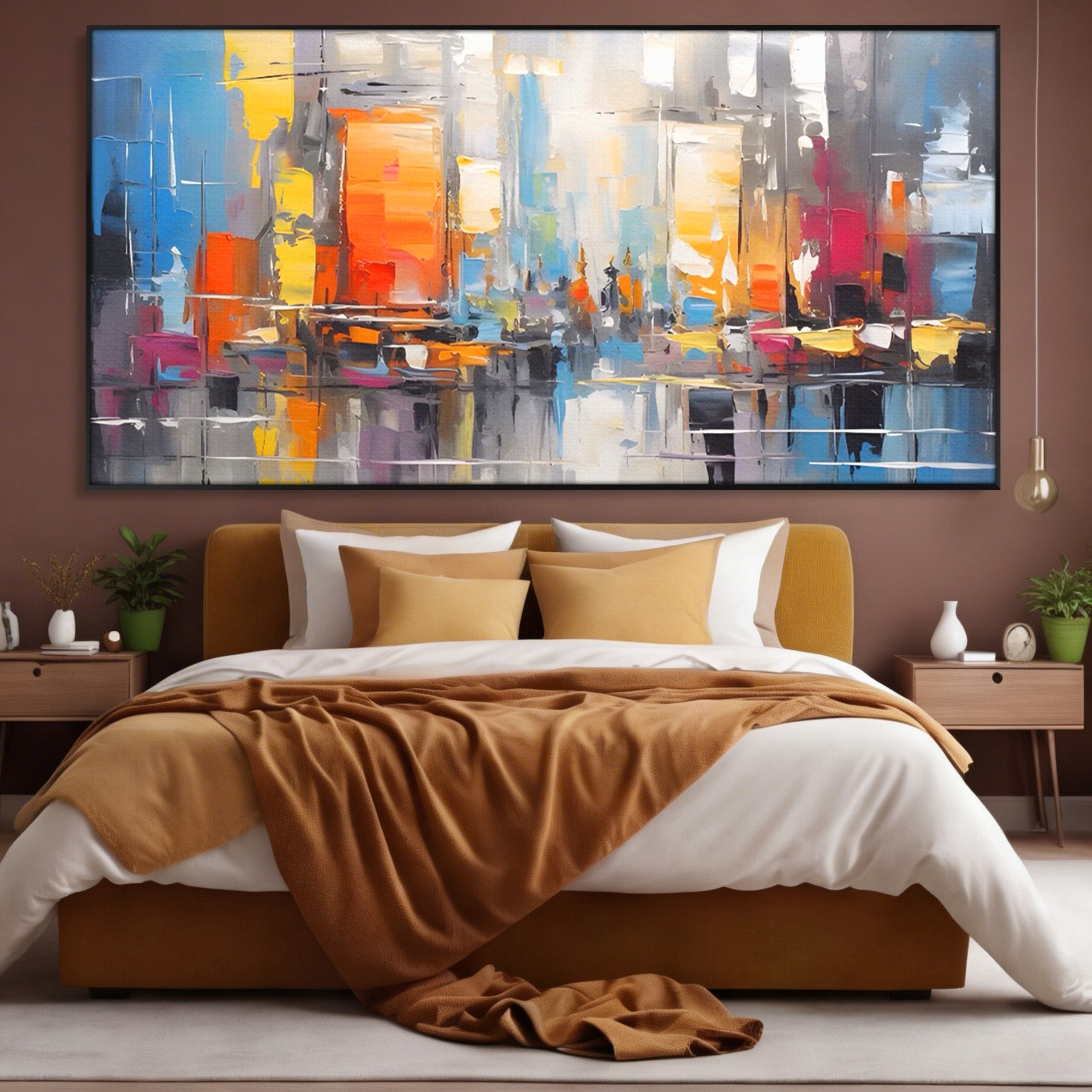 Tablou Canvas Premium LuxCanva® C1187, Oras Abstract, Oras, Abstract, Modern, Living, Birou, Culori Vibrante