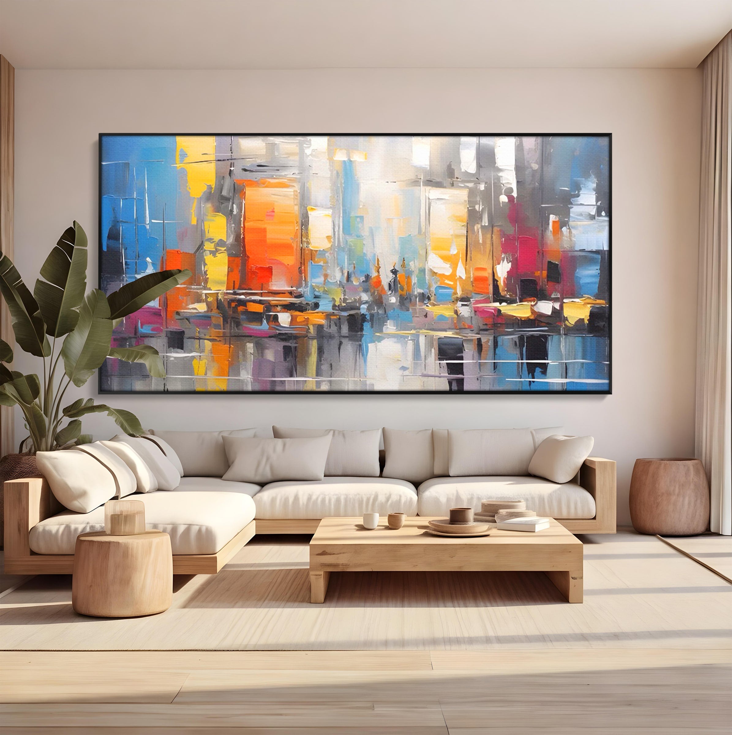 Tablou Canvas Premium LuxCanva® C1187, Oras Abstract, Oras, Abstract, Modern, Living, Birou, Culori Vibrante