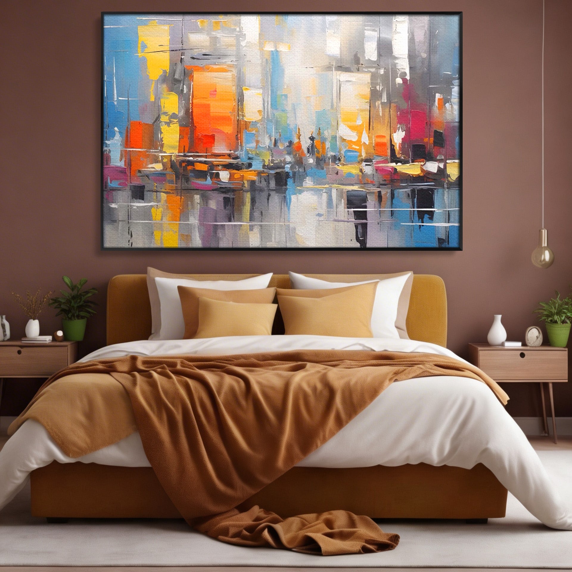 Tablou Canvas Premium LuxCanva® C1187, Oras Abstract, Oras, Abstract, Modern, Living, Birou, Culori Vibrante