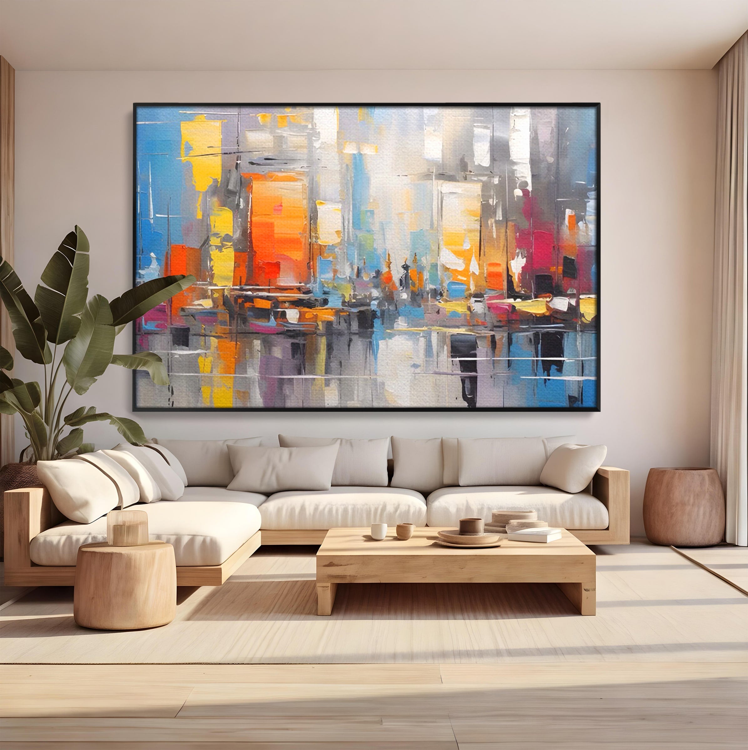 Tablou Canvas Premium LuxCanva® C1187, Oras Abstract, Oras, Abstract, Modern, Living, Birou, Culori Vibrante