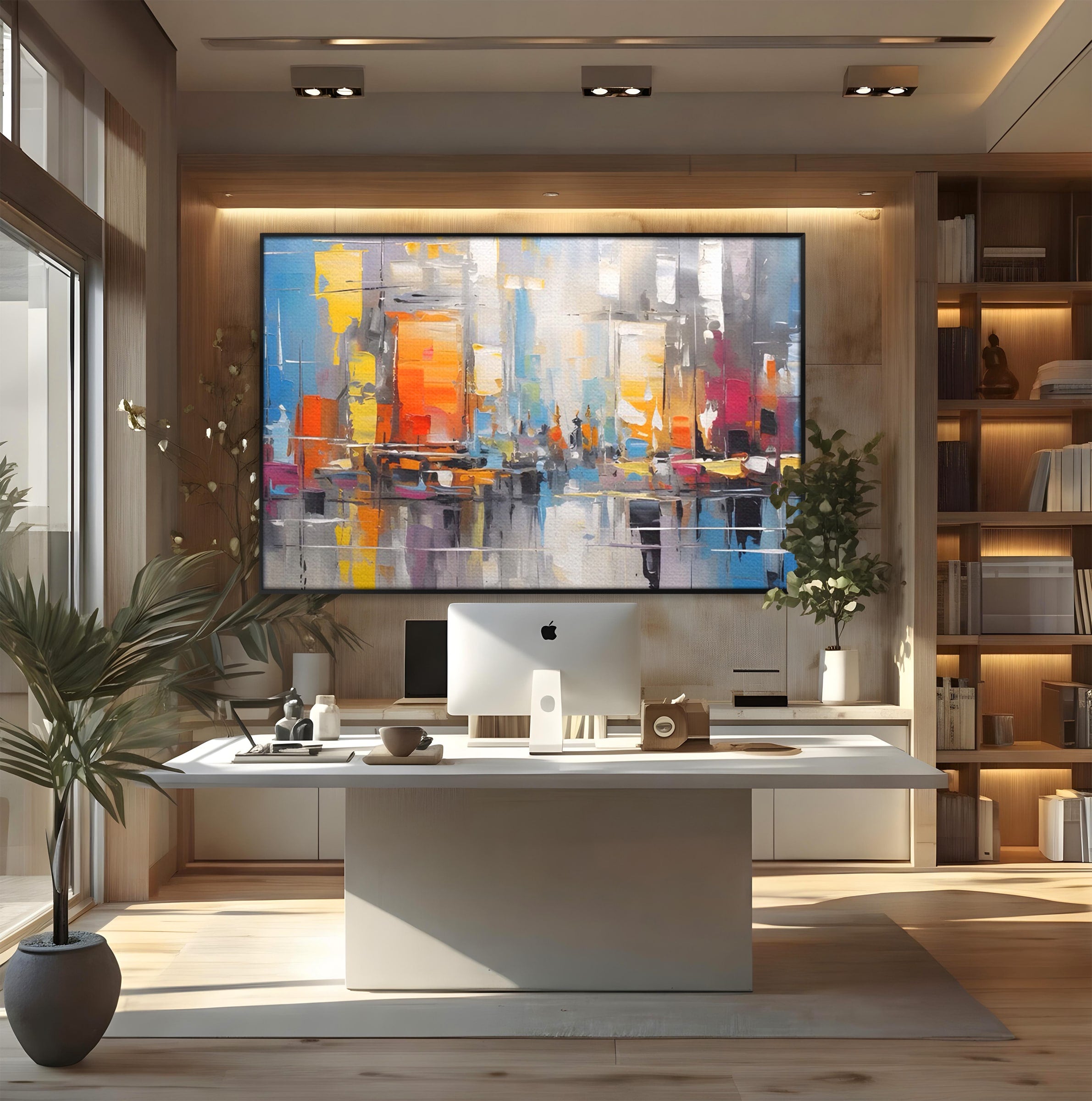 Tablou Canvas Premium LuxCanva® C1187, Oras Abstract, Oras, Abstract, Modern, Living, Birou, Culori Vibrante