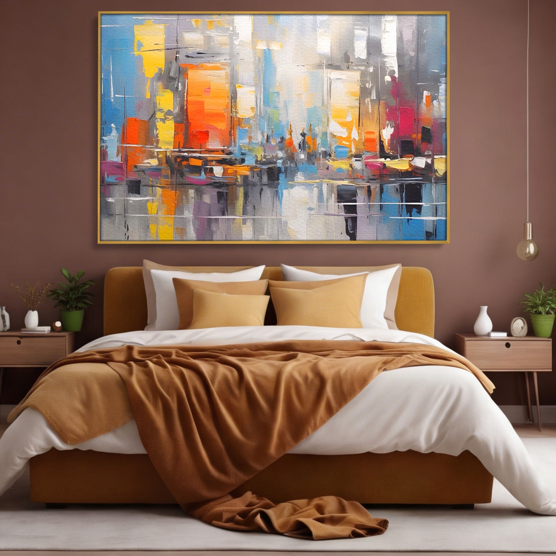 Tablou Canvas Premium LuxCanva® C1187, Oras Abstract, Oras, Abstract, Modern, Living, Birou, Culori Vibrante