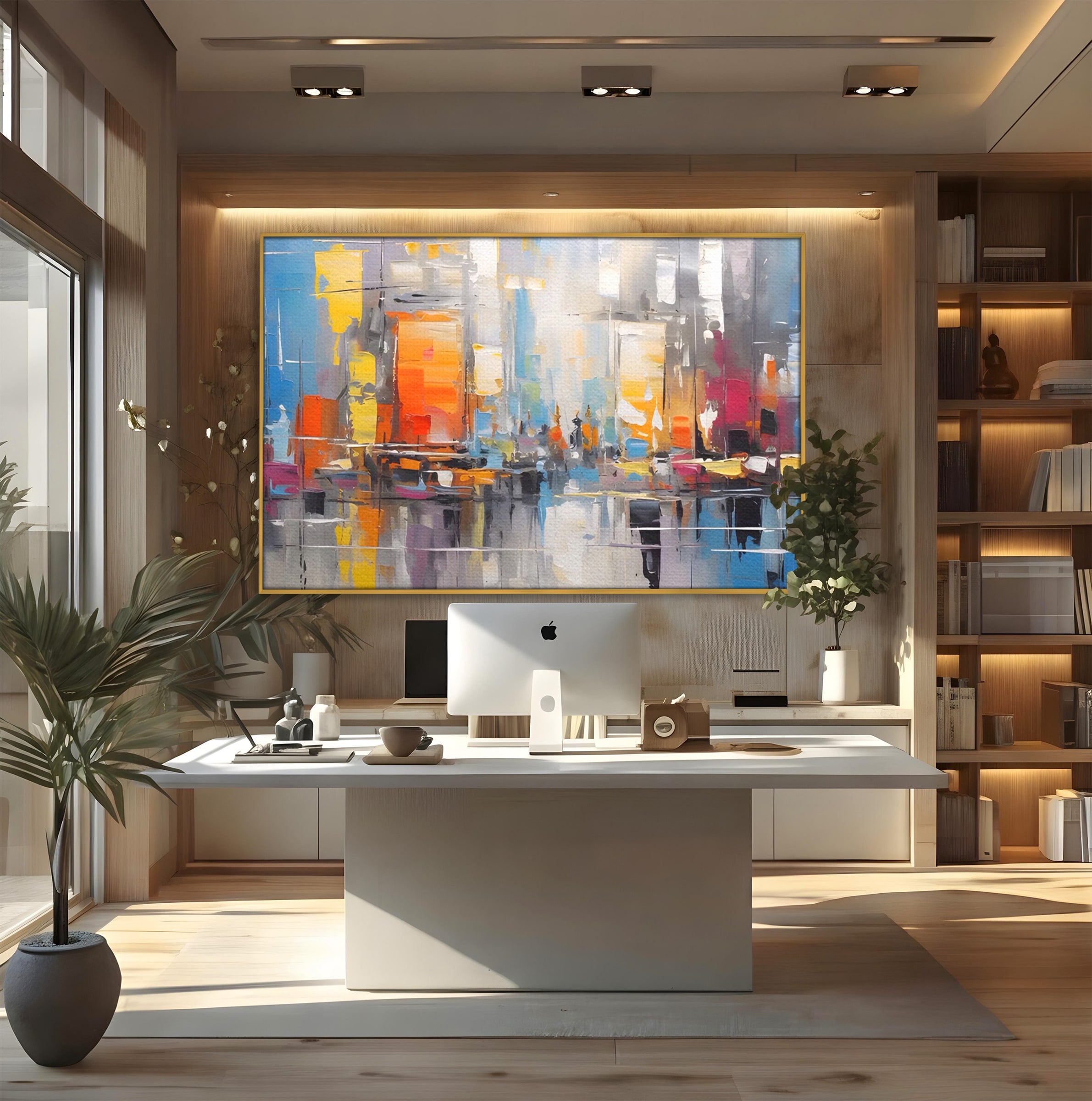 Tablou Canvas Premium LuxCanva® C1187, Oras Abstract, Oras, Abstract, Modern, Living, Birou, Culori Vibrante