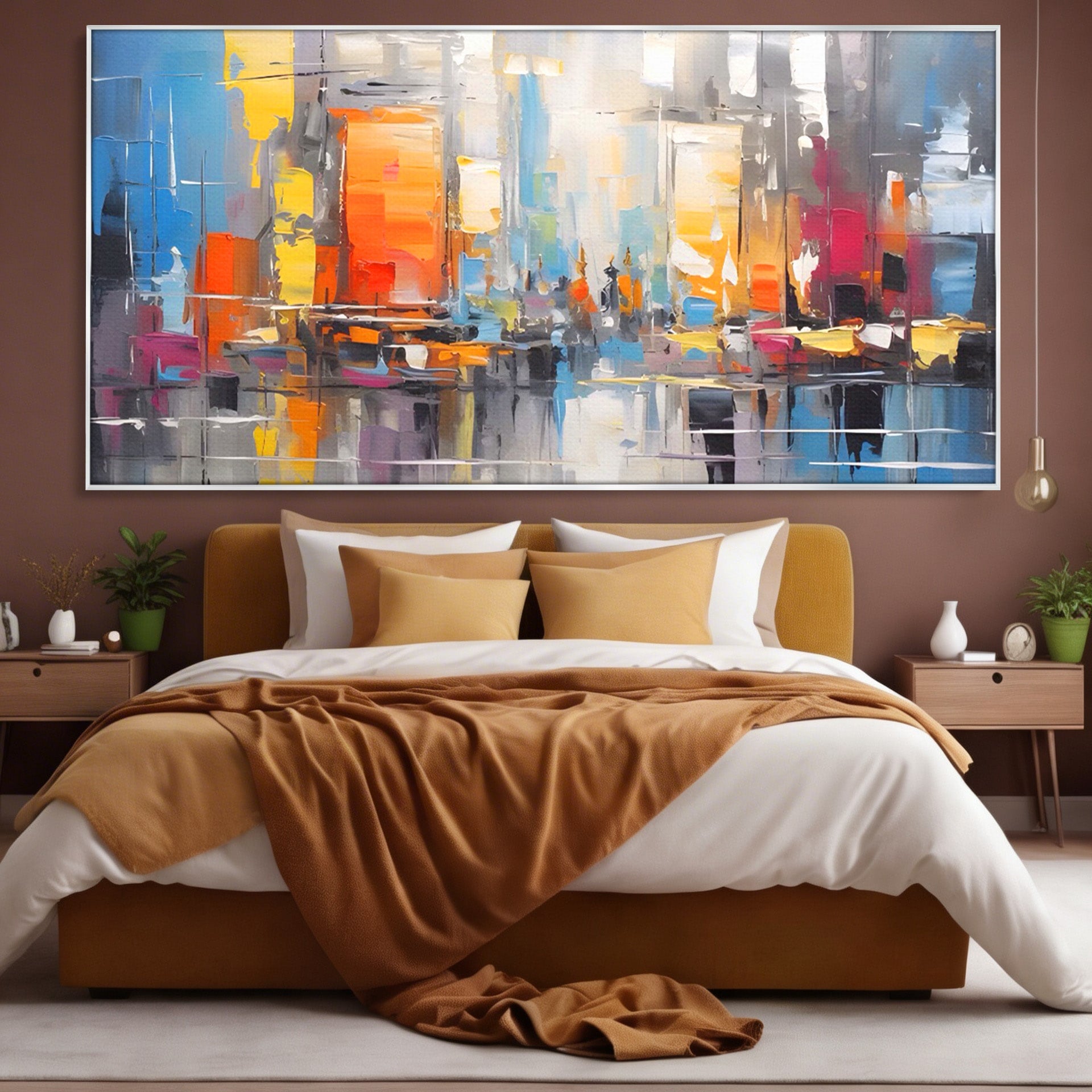 Tablou Canvas Premium LuxCanva® C1187, Oras Abstract, Oras, Abstract, Modern, Living, Birou, Culori Vibrante
