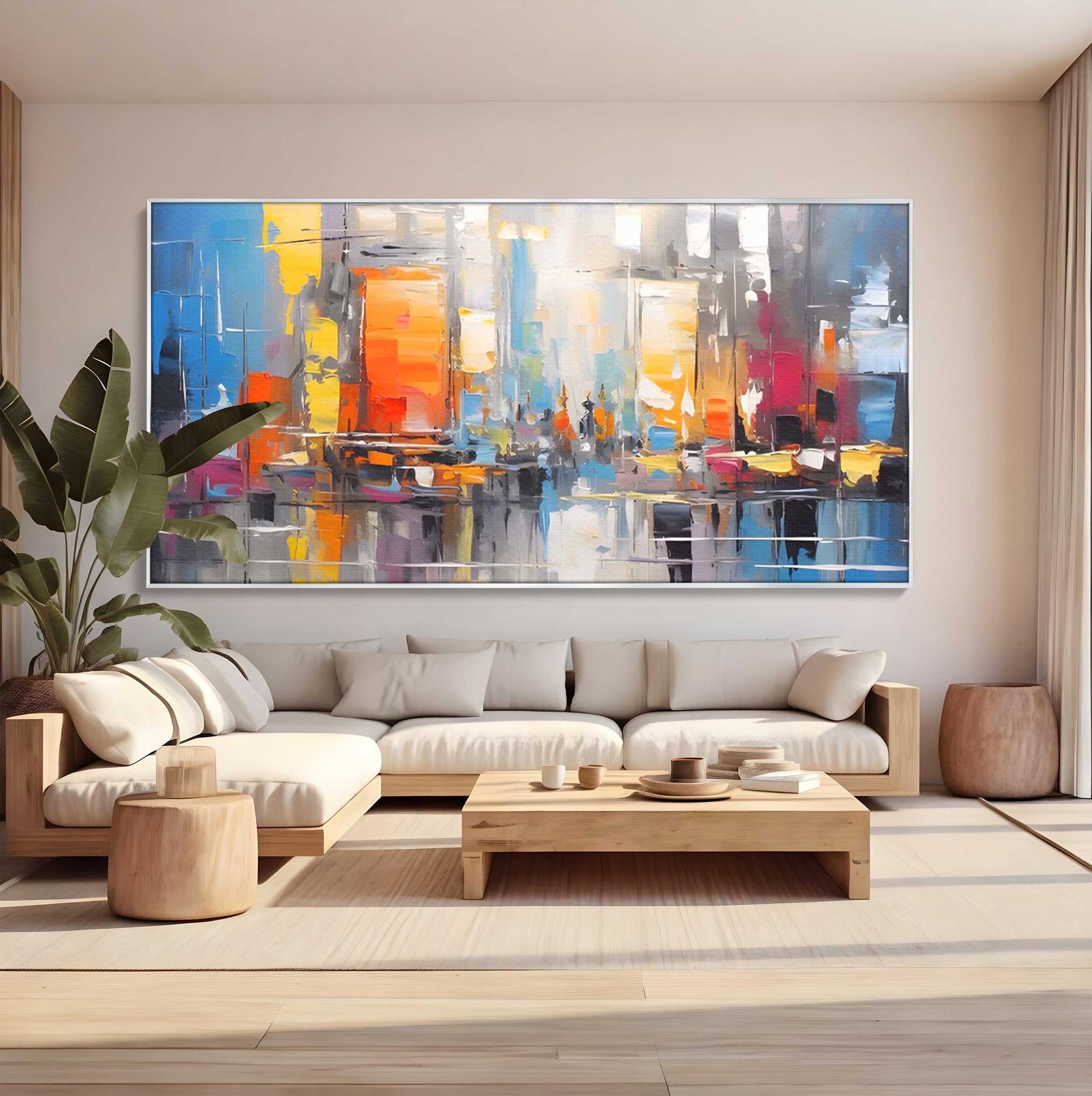 Tablou Canvas Premium LuxCanva® C1187, Oras Abstract, Oras, Abstract, Modern, Living, Birou, Culori Vibrante